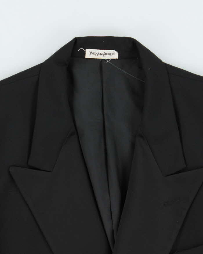 Vintage 1980s Yves Saint Laurent Wool Double Breasted Blazer - L