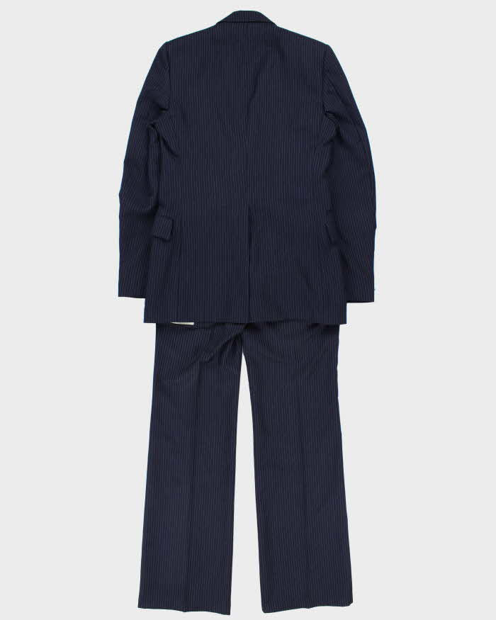 Vintage 1970s Pierre Cardin Boutique Union Made In USA Wool Pinstripe Single Breasted Bootcut Flared Two-Piece Suit - M