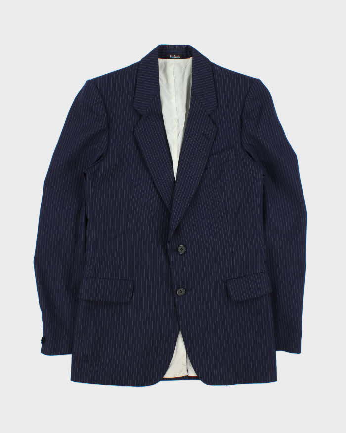 Vintage 1970s Pierre Cardin Boutique Union Made In USA Wool Pinstripe Single Breasted Bootcut Flared Two-Piece Suit - M