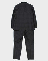Vintage Z Zegna Plaid Charcoal Wool Drop 8 Single Breasted Slim Leg Two-Piece Suit - L