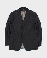 Vintage Z Zegna Plaid Charcoal Wool Drop 8 Single Breasted Slim Leg Two-Piece Suit - L