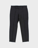Vintage Z Zegna Plaid Charcoal Wool Drop 8 Single Breasted Slim Leg Two-Piece Suit - L