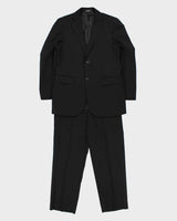 Vintage 1990s Guy Laroche Paris Super 100's Wool Single Breasted Relaxed Straight Leg Two-Piece Suit - S