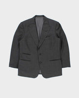 2022 Tom Ford Charcoal Woven Wool Pointed Lapel Single Breasted Relaxed Straight Leg Two-Piece Suit - XL