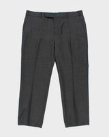 2022 Tom Ford Charcoal Woven Wool Pointed Lapel Single Breasted Relaxed Straight Leg Two-Piece Suit - XL