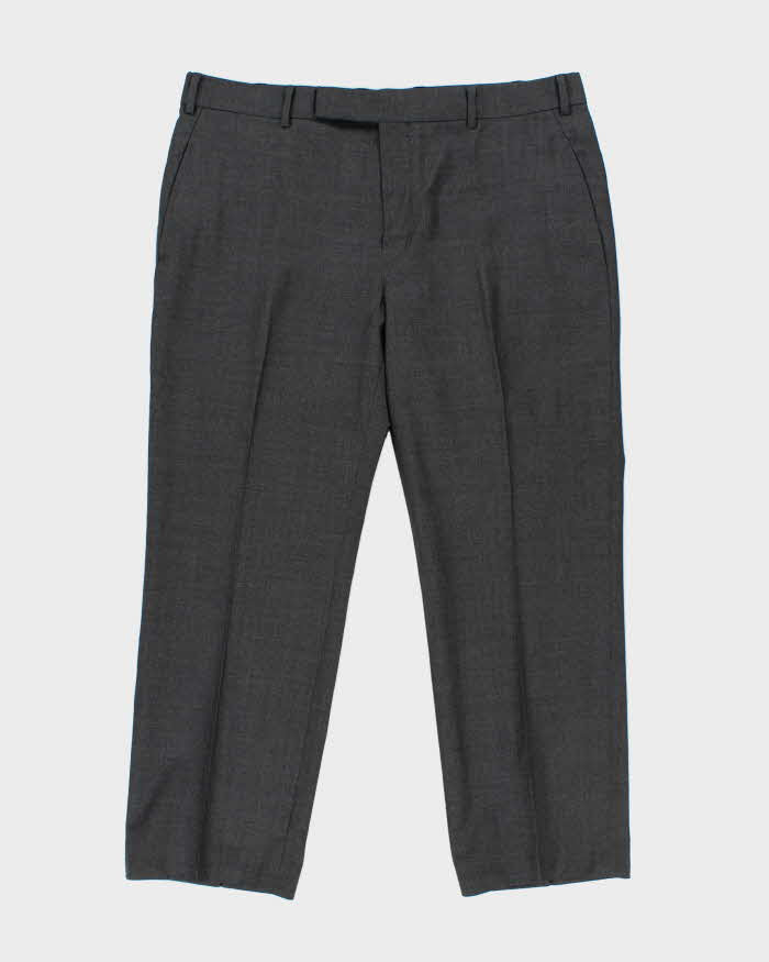 2022 Tom Ford Charcoal Woven Wool Pointed Lapel Single Breasted Relaxed Straight Leg Two-Piece Suit - XL