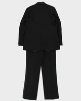 Vintage 1970s Harrisons Made In England Wool Satin Lapel / Galloon Braid Bootcut Flare Two-Piece Tuxedo - M