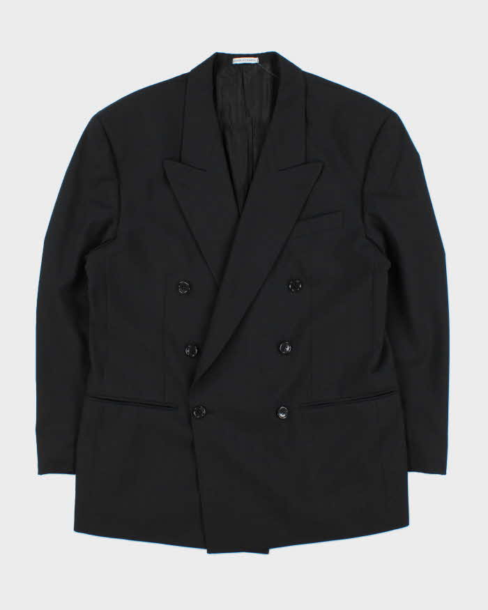Vintage 1990s Yves Saint Laurent Wool Pinstripe Made In Canada Double Breasted Blazer - L