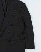 Vintage 1990s Yves Saint Laurent Wool Pinstripe Made In Canada Double Breasted Blazer - L