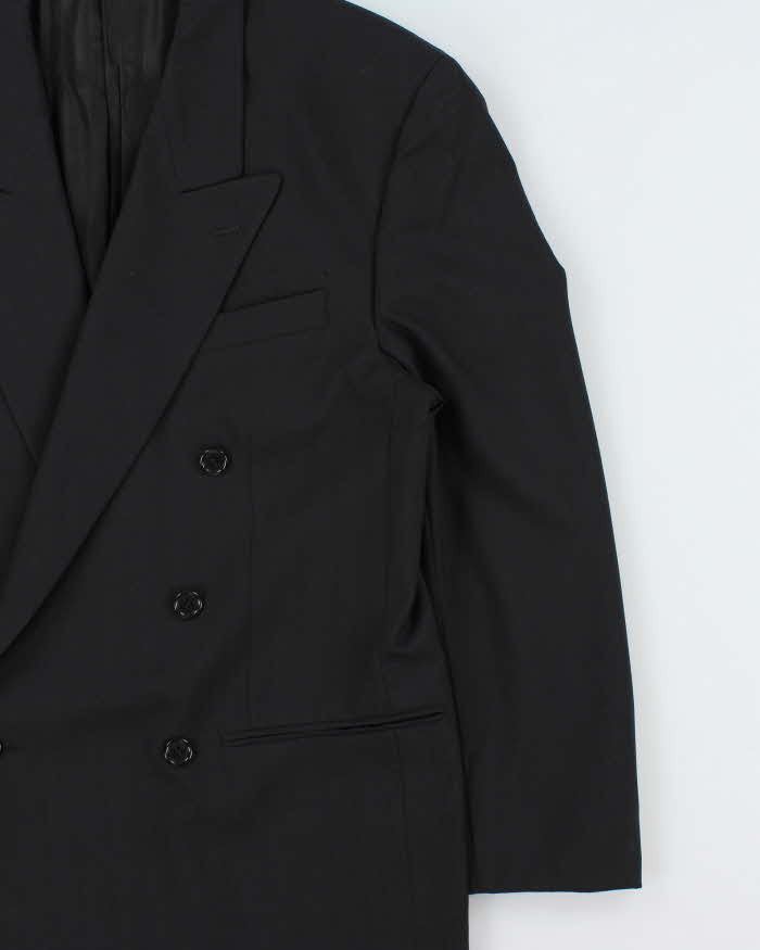 Vintage 1990s Yves Saint Laurent Wool Pinstripe Made In Canada Double Breasted Blazer - L