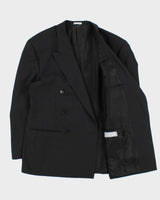 Vintage 1990s Yves Saint Laurent Wool Pinstripe Made In Canada Double Breasted Blazer - L