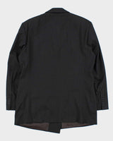 Vintage 1990s Strellson Shogun Khan Charcoal Wool Double Breasted Blazer - L