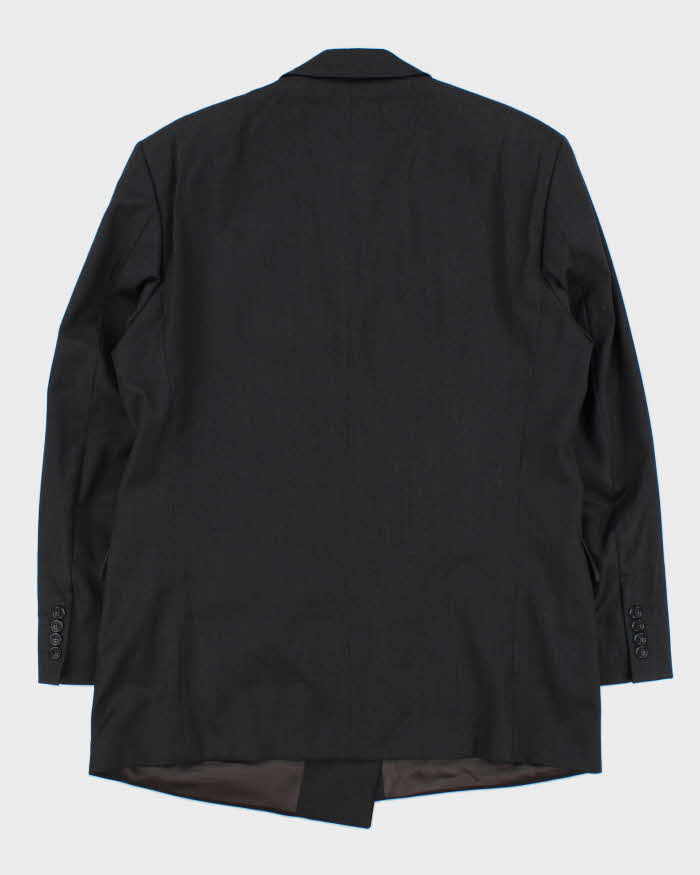 Vintage 1990s Strellson Shogun Khan Charcoal Wool Double Breasted Blazer - L