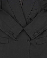 Vintage 1990s Strellson Shogun Khan Charcoal Wool Double Breasted Blazer - L