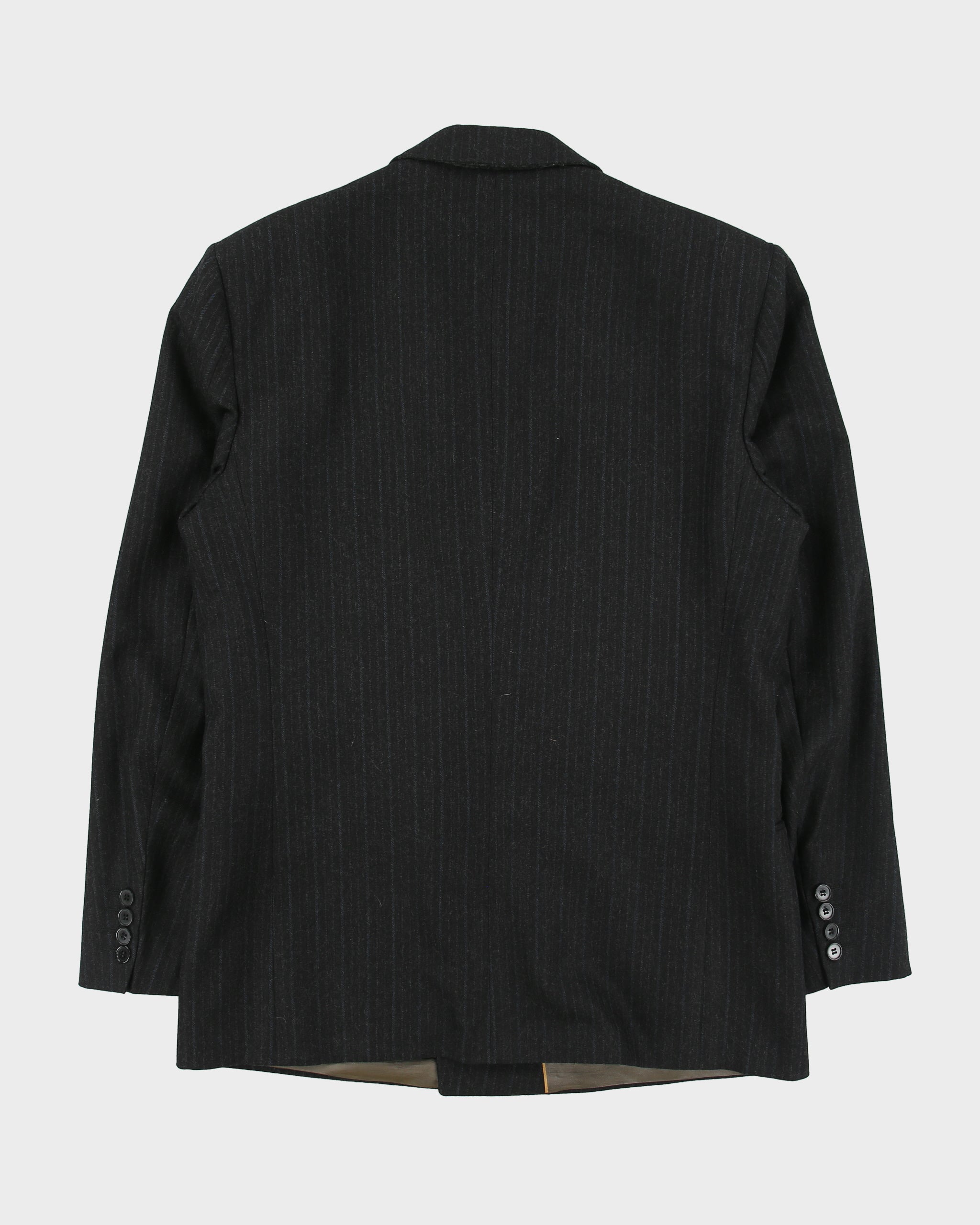 Vintage 1980s Nino Cerutti Pinstripe Wool Union Made In Canada Double Breasted Blazer - M