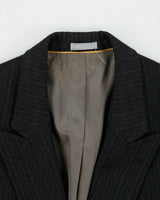 Vintage 1980s Nino Cerutti Pinstripe Wool Union Made In Canada Double Breasted Blazer - M