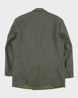 Vintage 1990s Example By Missoni Olive Wool Twill Double Breasted Peak Lapel Blazer - XL