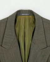 Vintage 1990s Example By Missoni Olive Wool Twill Double Breasted Peak Lapel Blazer - XL
