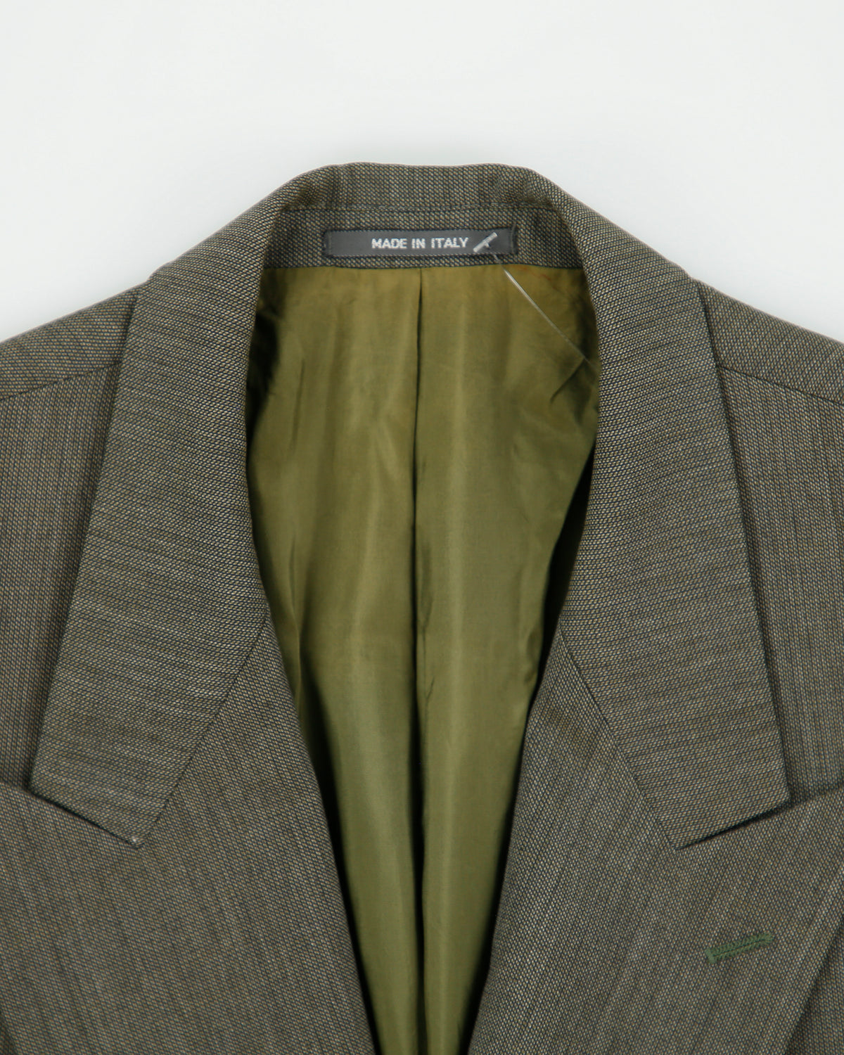 Vintage 1990s Example By Missoni Olive Wool Twill Double Breasted Peak Lapel Blazer - XL