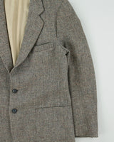 Vintage 1980s Harris Tweed Houndstooth Hand Woven Fleck Wool Union Made In Canada Single Breasted Blazer - L