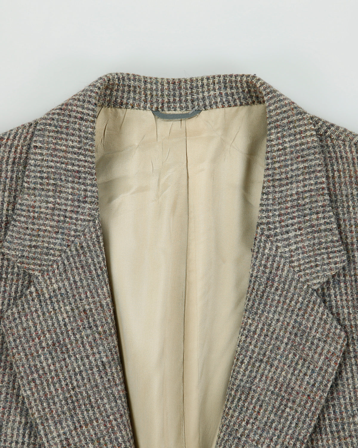 Vintage 1980s Harris Tweed Houndstooth Hand Woven Fleck Wool Union Made In Canada Single Breasted Blazer - L