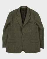 Vintage 00s Harris Tweed Hand Woven Fleck Wool Single Breasted Blazer - L