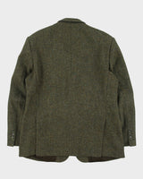 Vintage 00s Harris Tweed Hand Woven Fleck Wool Single Breasted Blazer - L