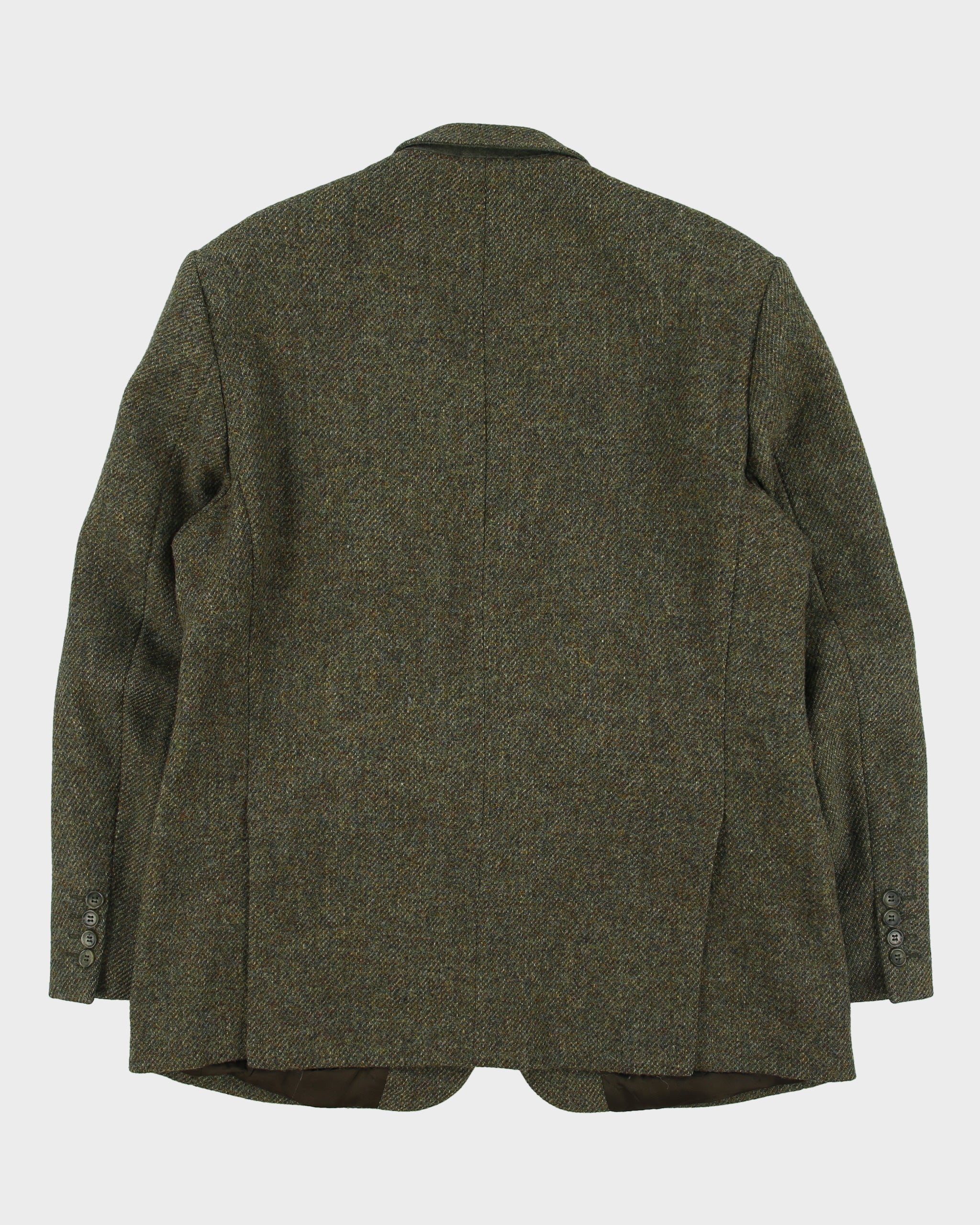 Vintage 00s Harris Tweed Hand Woven Fleck Wool Single Breasted Blazer - L