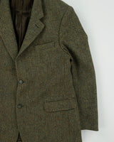 Vintage 00s Harris Tweed Hand Woven Fleck Wool Single Breasted Blazer - L