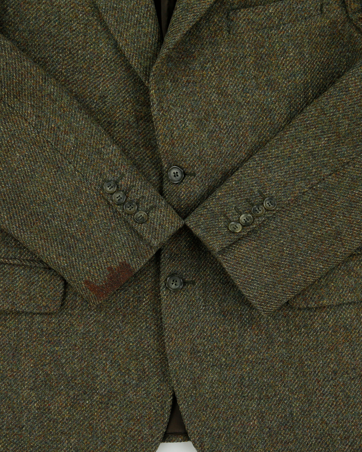 Vintage 00s Harris Tweed Hand Woven Fleck Wool Single Breasted Blazer - L