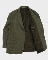 Vintage 00s Harris Tweed Hand Woven Fleck Wool Single Breasted Blazer - L