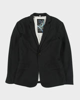 Vintage Armani Jeans Goldenblue Couture 30th Anniversary Pinstripe Wool Blend Single Button Blazer - M