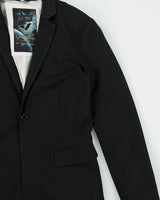 Vintage Armani Jeans Goldenblue Couture 30th Anniversary Pinstripe Wool Blend Single Button Blazer - M