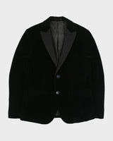 Armani Exchange Black Velvet 2-Button Evening Blazer - M