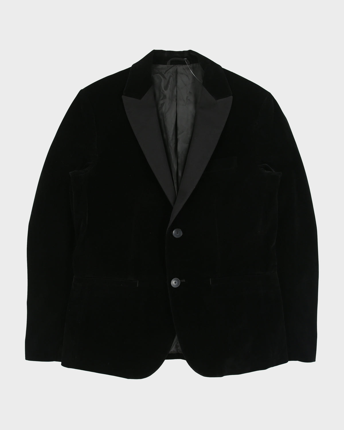 Armani Exchange Black Velvet 2-Button Evening Blazer - M