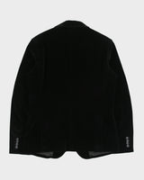 Armani Exchange Black Velvet 2-Button Evening Blazer - M