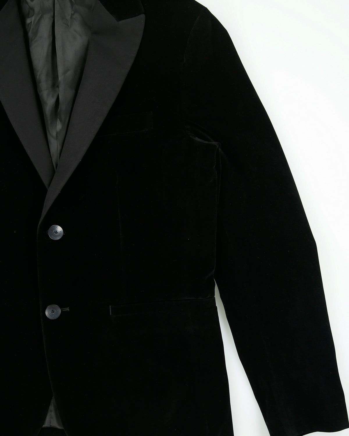 Armani Exchange Black Velvet 2-Button Evening Blazer - M