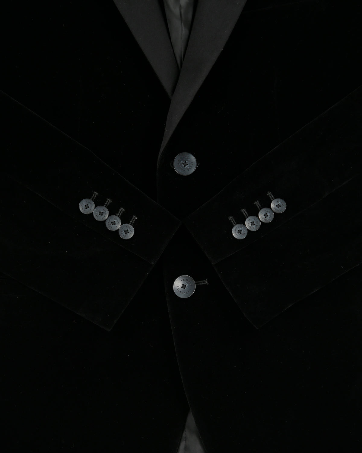 Armani Exchange Black Velvet 2-Button Evening Blazer - M