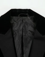 Armani Exchange Black Velvet 2-Button Evening Blazer - M
