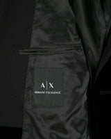 Armani Exchange Black Velvet 2-Button Evening Blazer - M