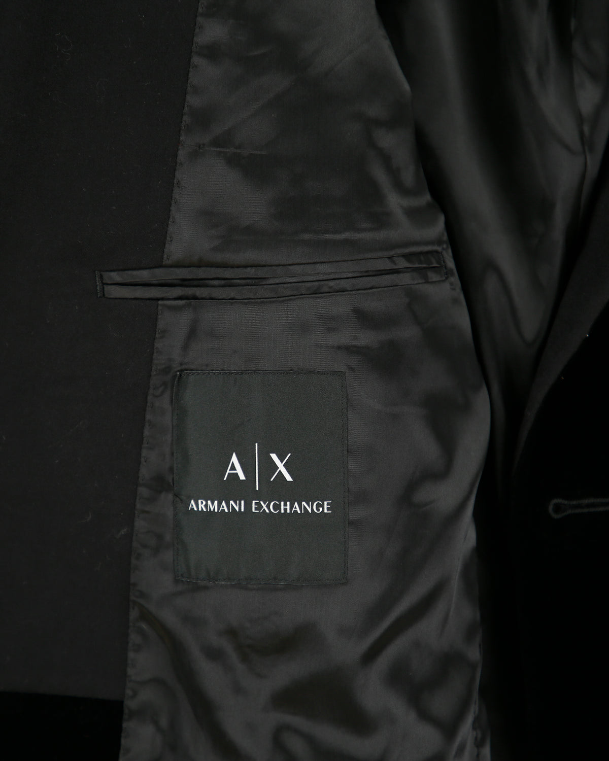 Armani Exchange Black Velvet 2-Button Evening Blazer - M
