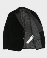 Armani Exchange Black Velvet 2-Button Evening Blazer - M