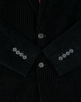 Vintage Y2K 00s Guess Pinstripe Velour 2 Button Sport Coat Blazer - M