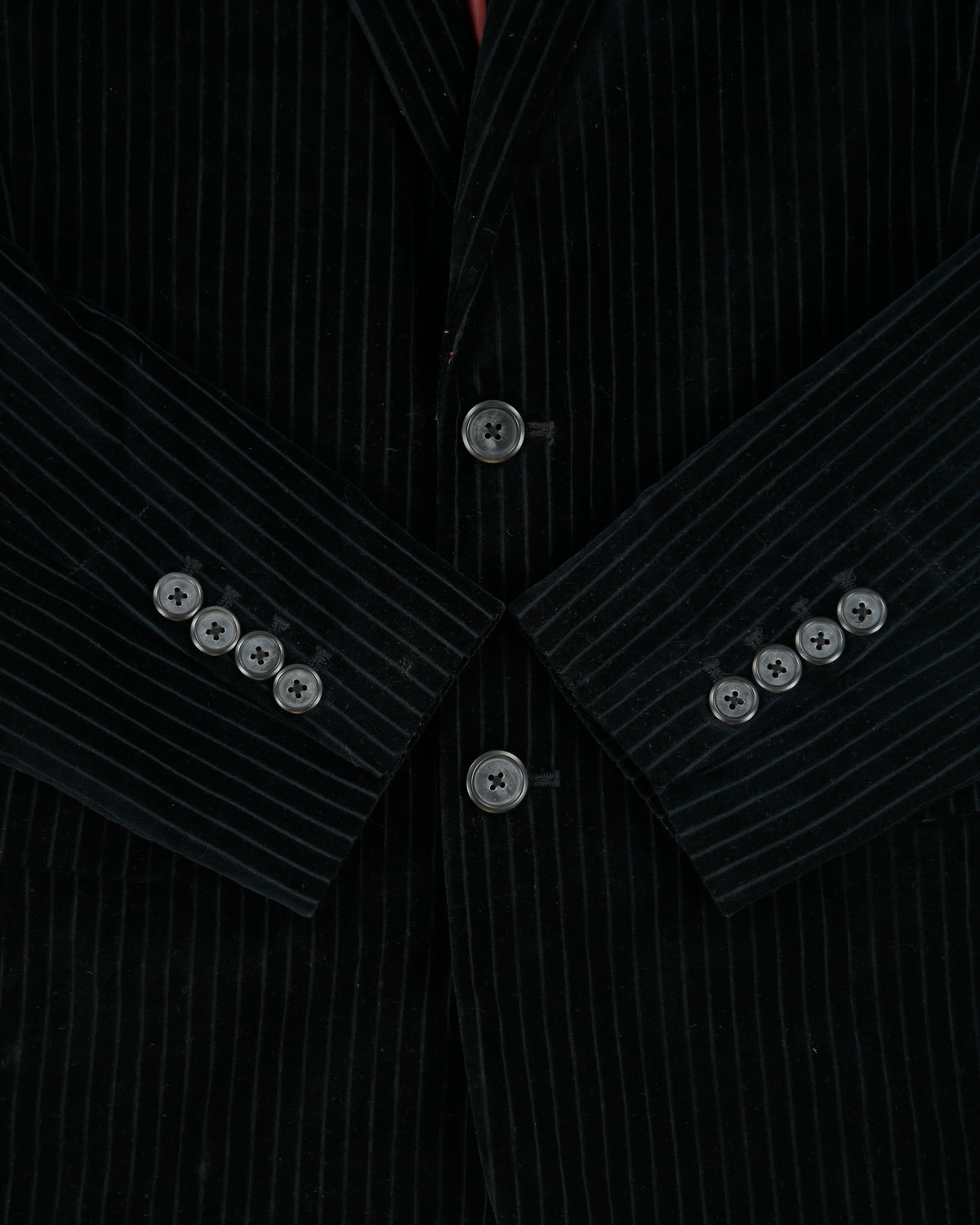 Vintage Y2K 00s Guess Pinstripe Velour 2 Button Sport Coat Blazer - M