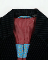 Vintage Y2K 00s Guess Pinstripe Velour 2 Button Sport Coat Blazer - M