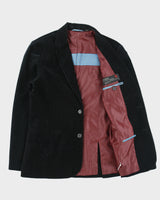 Vintage Y2K 00s Guess Pinstripe Velour 2 Button Sport Coat Blazer - M