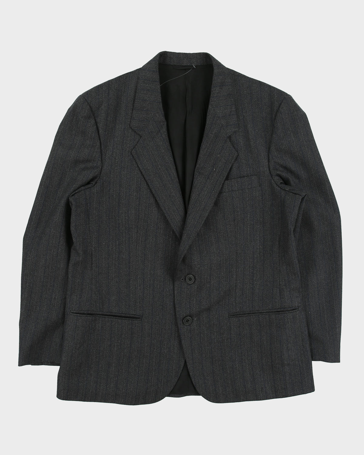 Vintage 1980s Givenchy Monsieur Pinstripe Wool Union Made In Canada Double Pleated Relaxed Straight Leg Two-Piece Suit - M / W34 L30