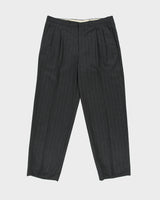 Vintage 1980s Givenchy Monsieur Pinstripe Wool Union Made In Canada Double Pleated Relaxed Straight Leg Two-Piece Suit - M / W34 L30