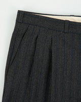 Vintage 1980s Givenchy Monsieur Pinstripe Wool Union Made In Canada Double Pleated Relaxed Straight Leg Two-Piece Suit - M / W34 L30