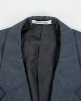 Vintage 1990s Yves Saint Laurent Pinstripe Wool Made In Canada Double Pleated Relaxed Straight Leg Two-Piece Suit - L / W36 L31